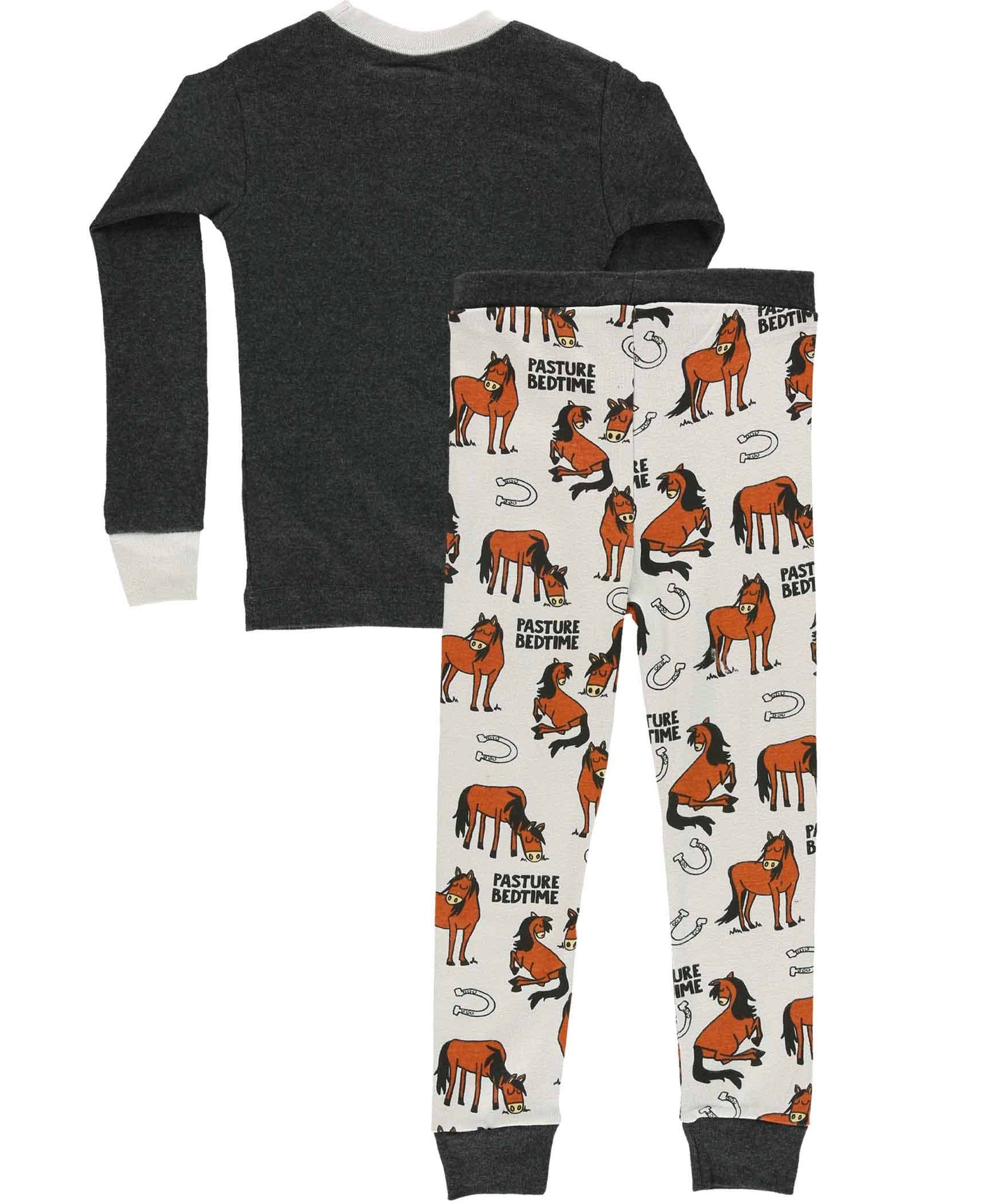 Pasture Bedtime Grey Kid's Long Sleeve Pajama Set: