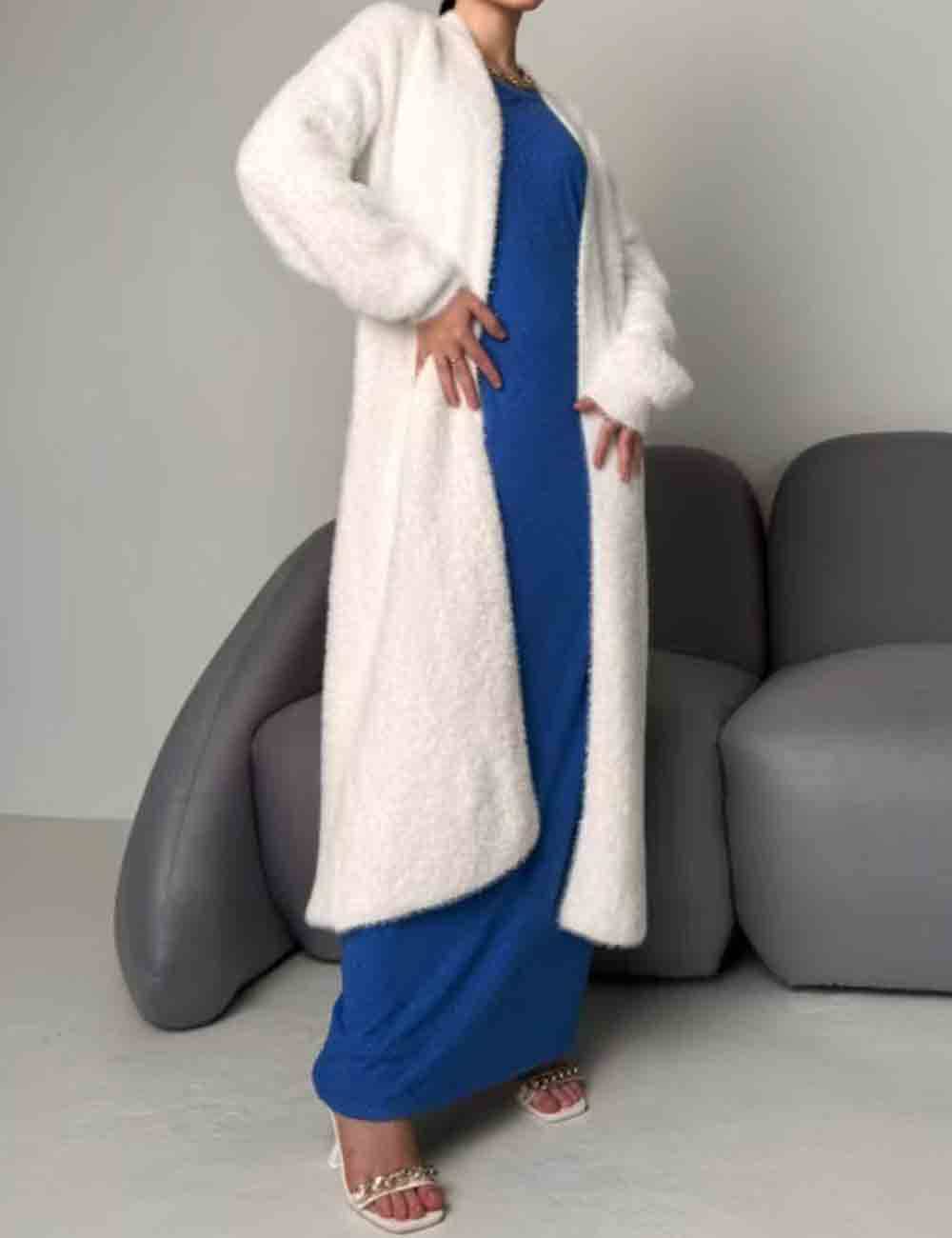 Ladies Solid Color Long Sleeves Knit Cardigan: Pink / OS