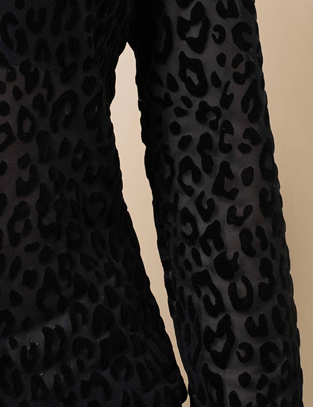 Ladies See Sheer Pullover Blouse Leopard Mesh Layering Top
