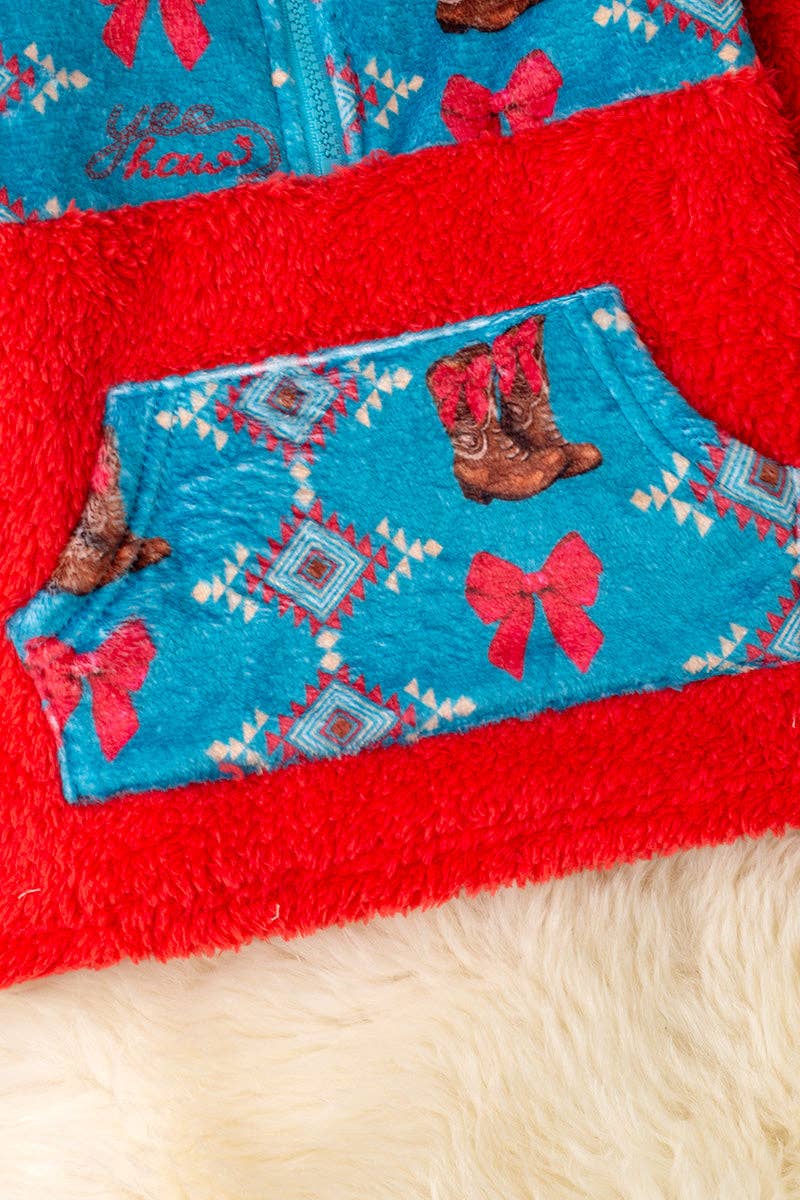 Western printed on red pullover sweater. TPB50689