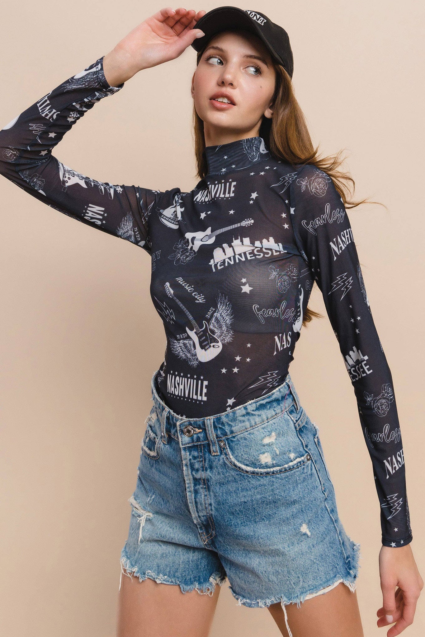T289-5515-1-Western Nashville Music Festival Print Bodysuit