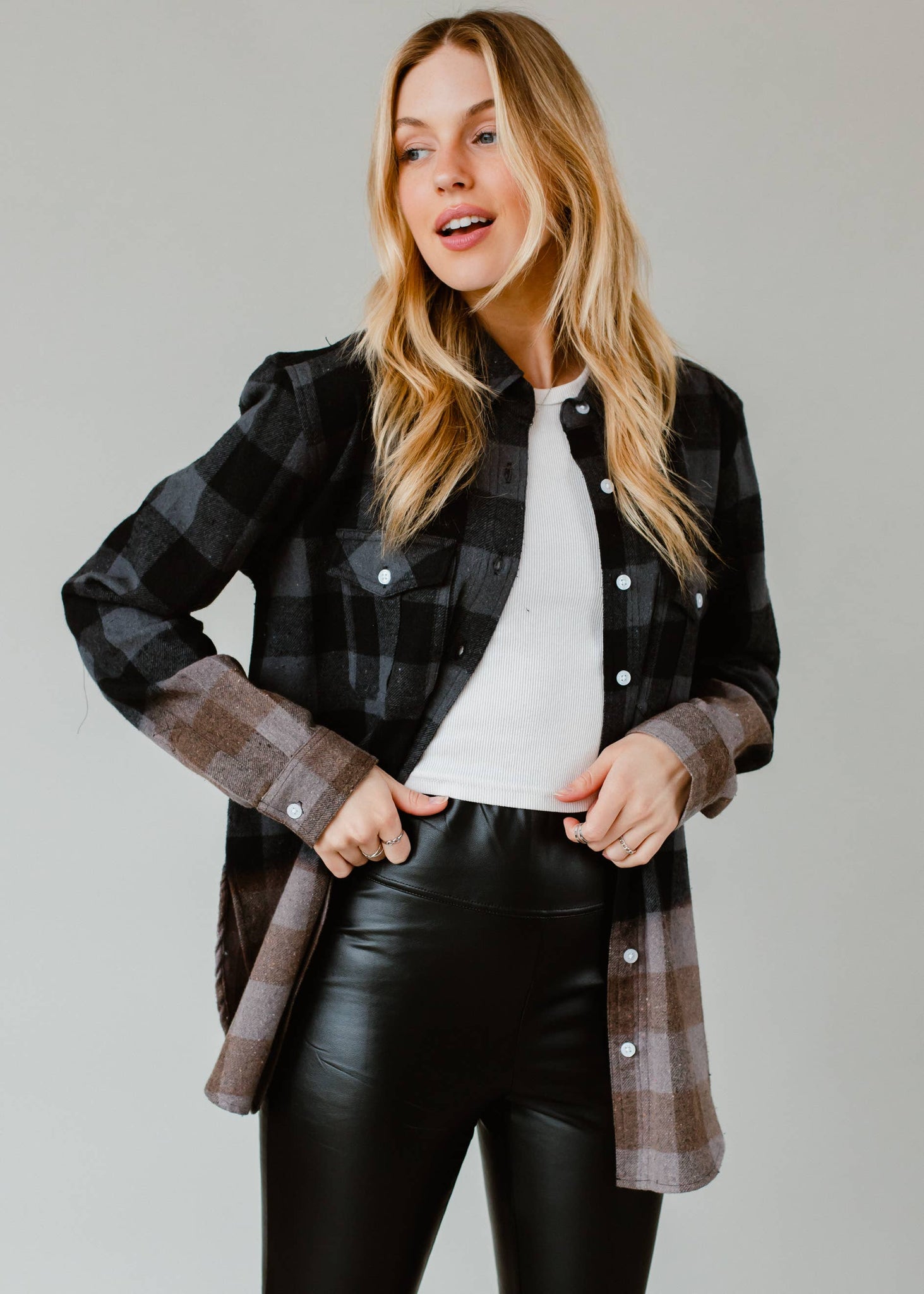 Black & Gray Plaid Flannel