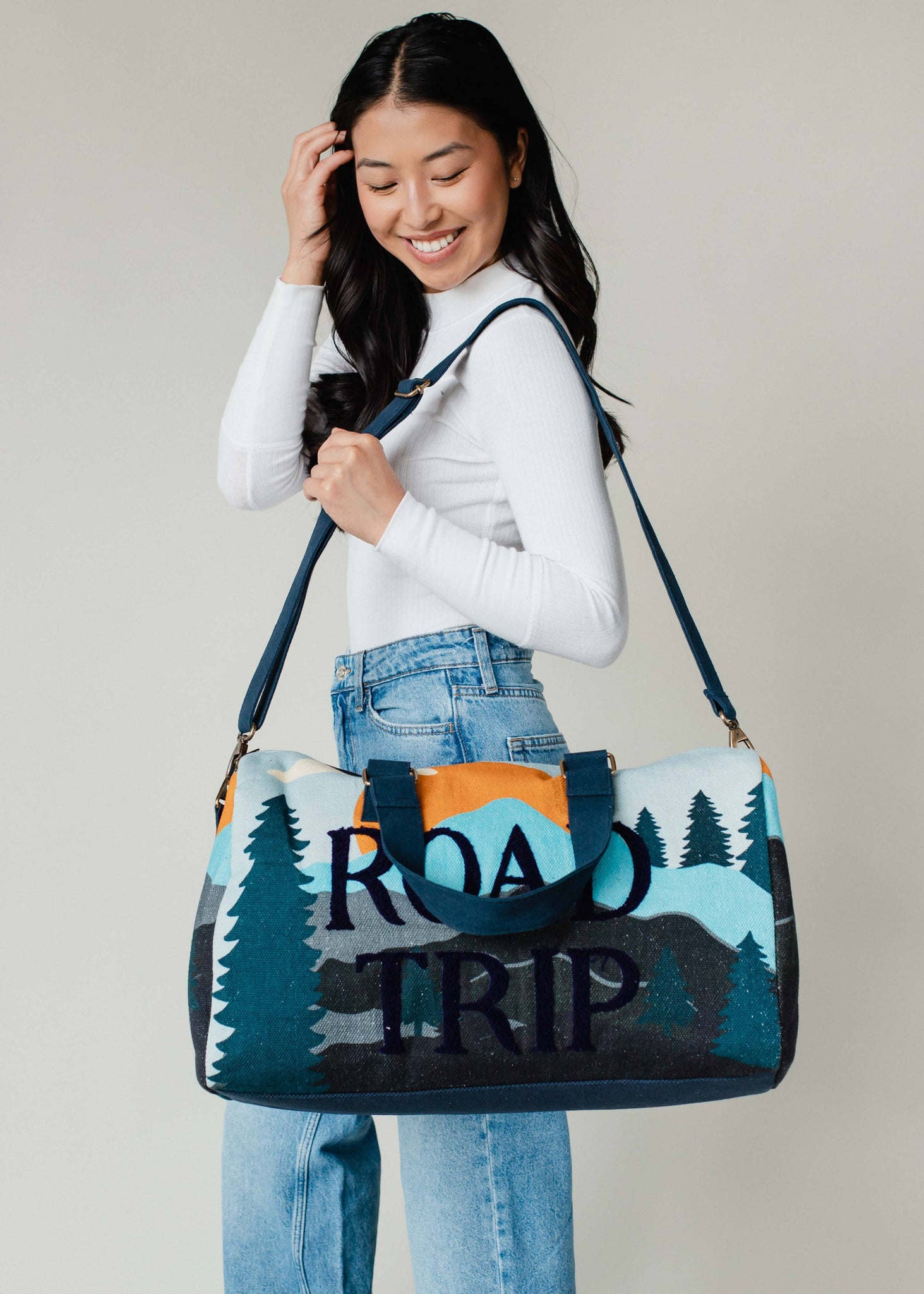 Road Trip Mountain Scene Duffel