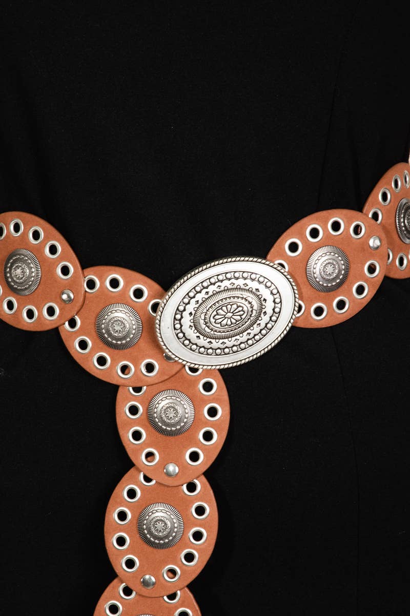 Large Ornate Western Oval Disc Belt: SBK