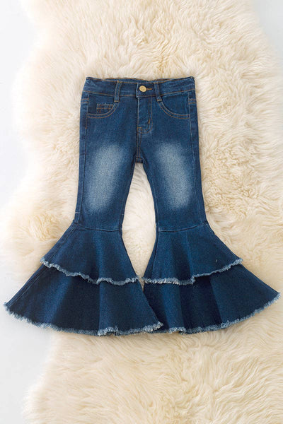 Western double layer bell pants with adjustable string. PNG50256-Jean: