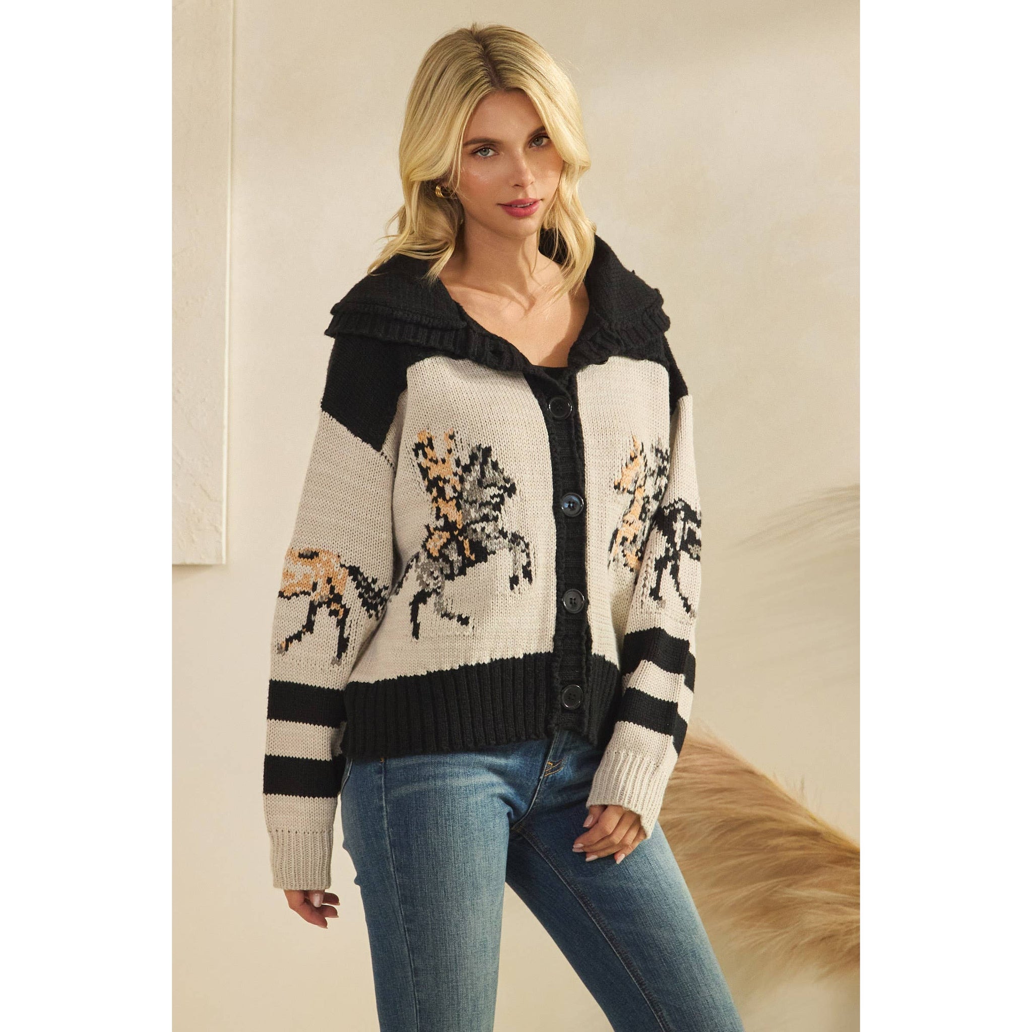 Sweater with Horse Print