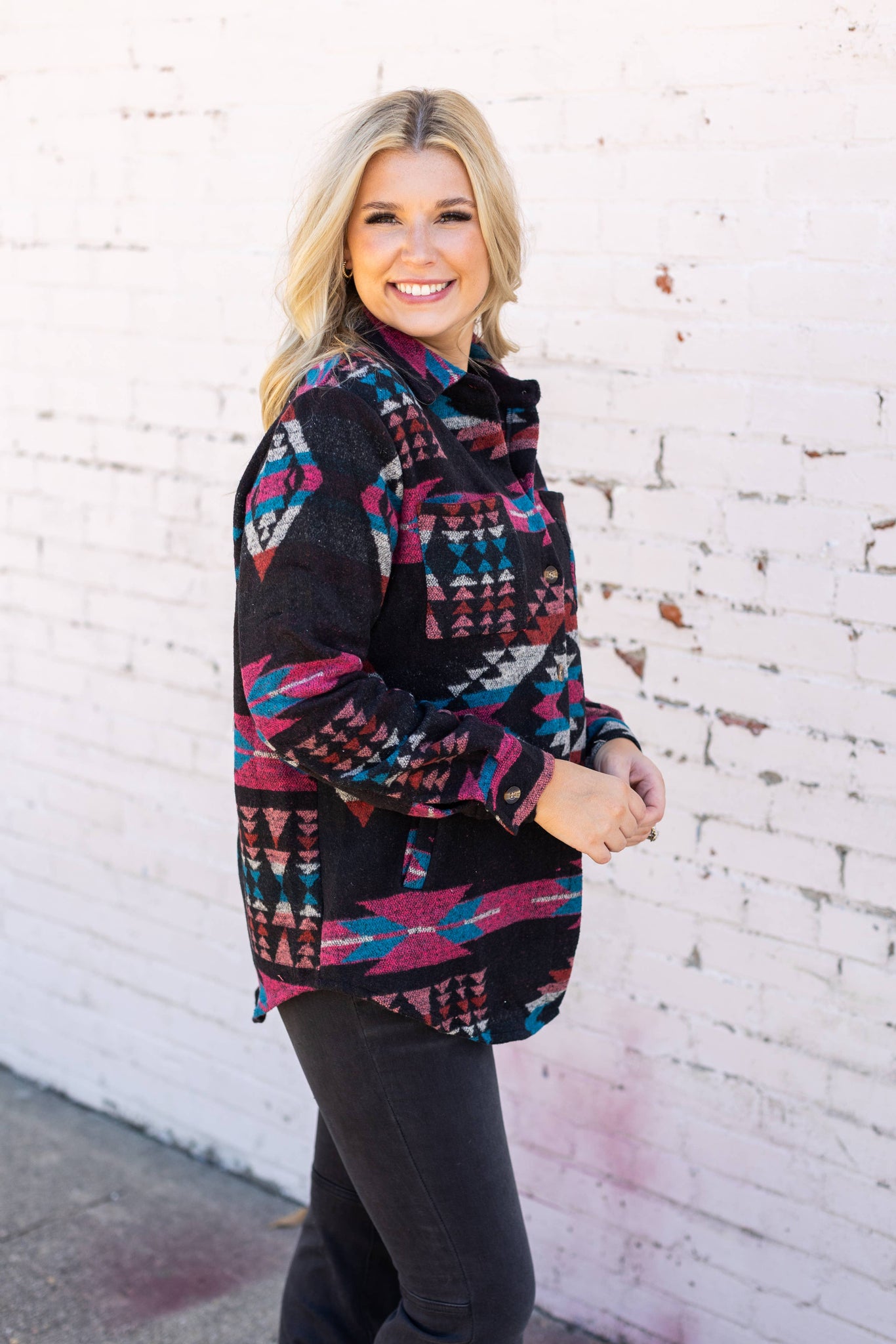 WESTERN AZTEC PATTERN JACKET CARDIGAN