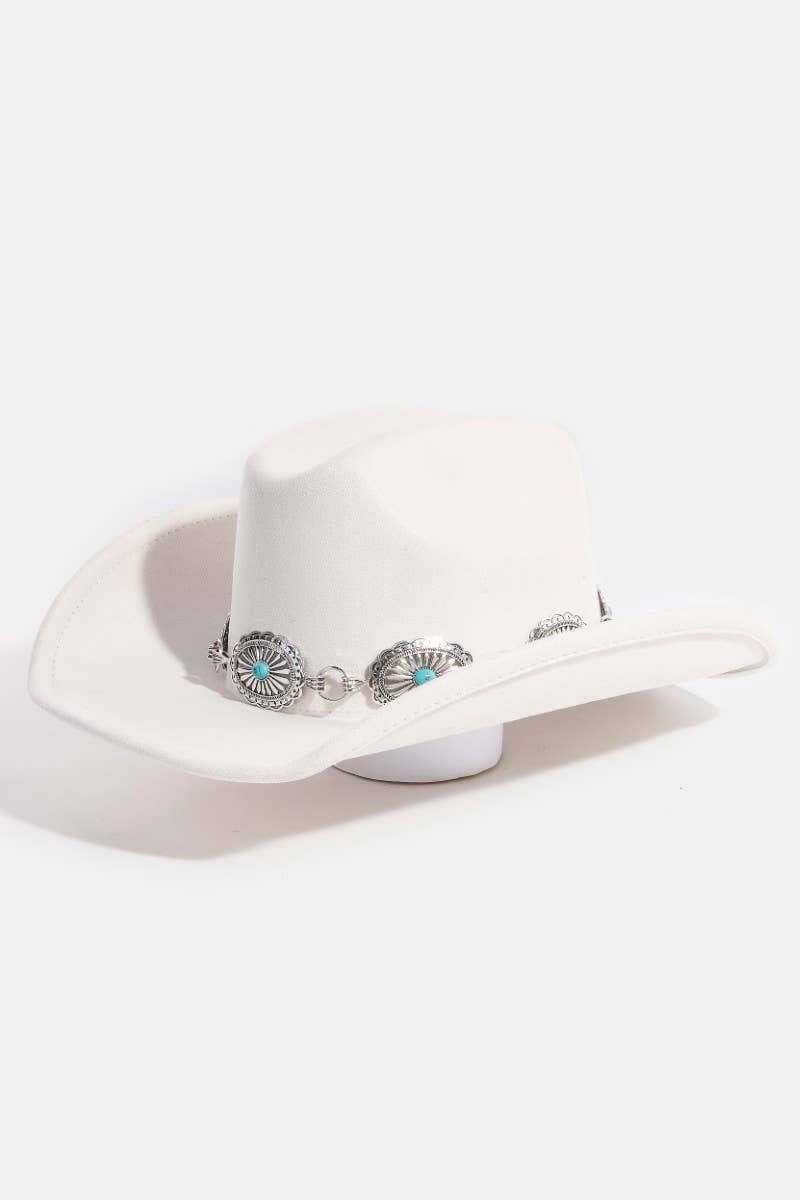 Turquoise Stud Concho Belt Cowboy Hat