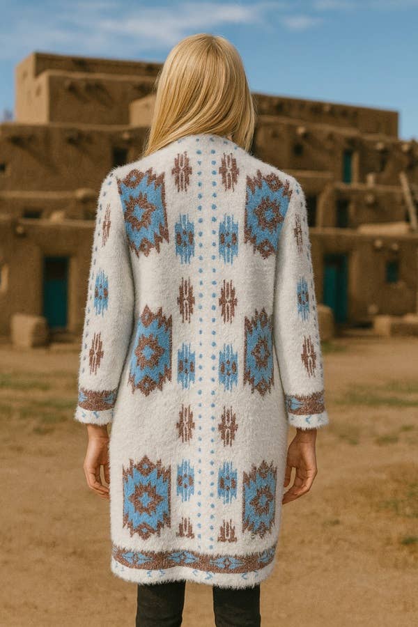 SW-705 Cozy Southwestern Inspired Cardigan