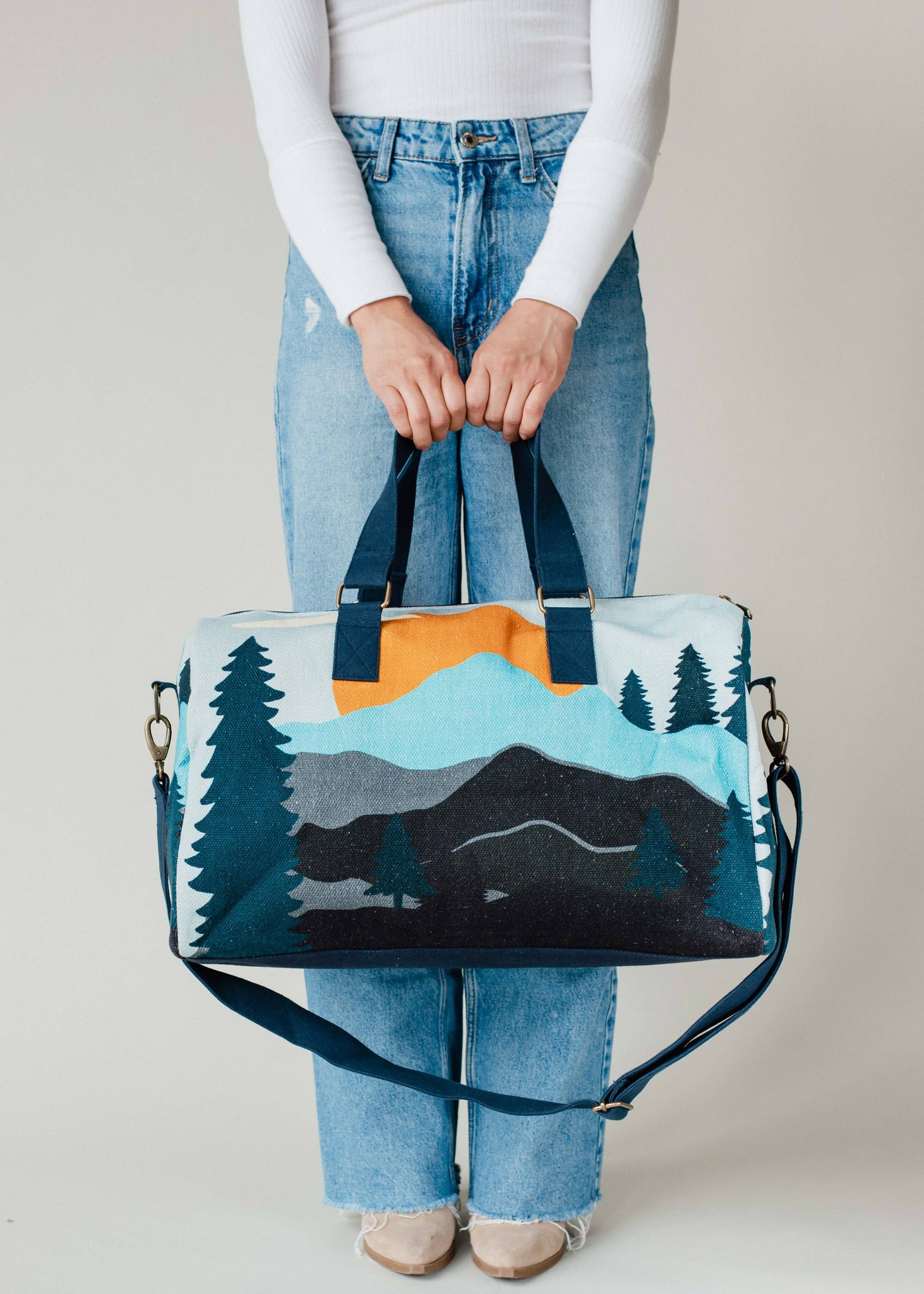 Road Trip Mountain Scene Duffel