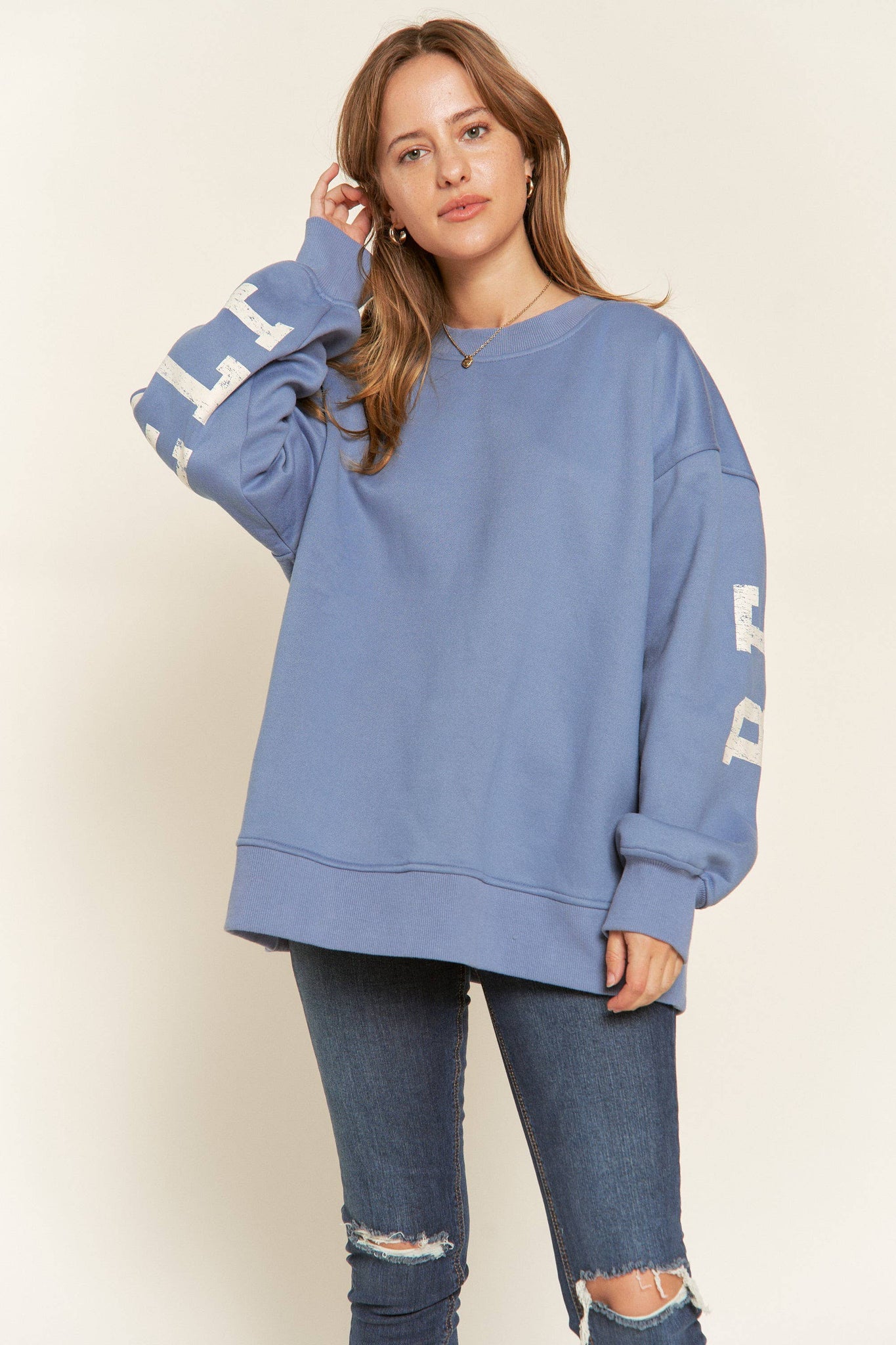 BE YOUR SELF SWEATSHIRT - JJT6144: WASHED BLUE