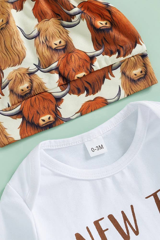 Highland Western Cow Print Kids 3PCs Set BDR048: