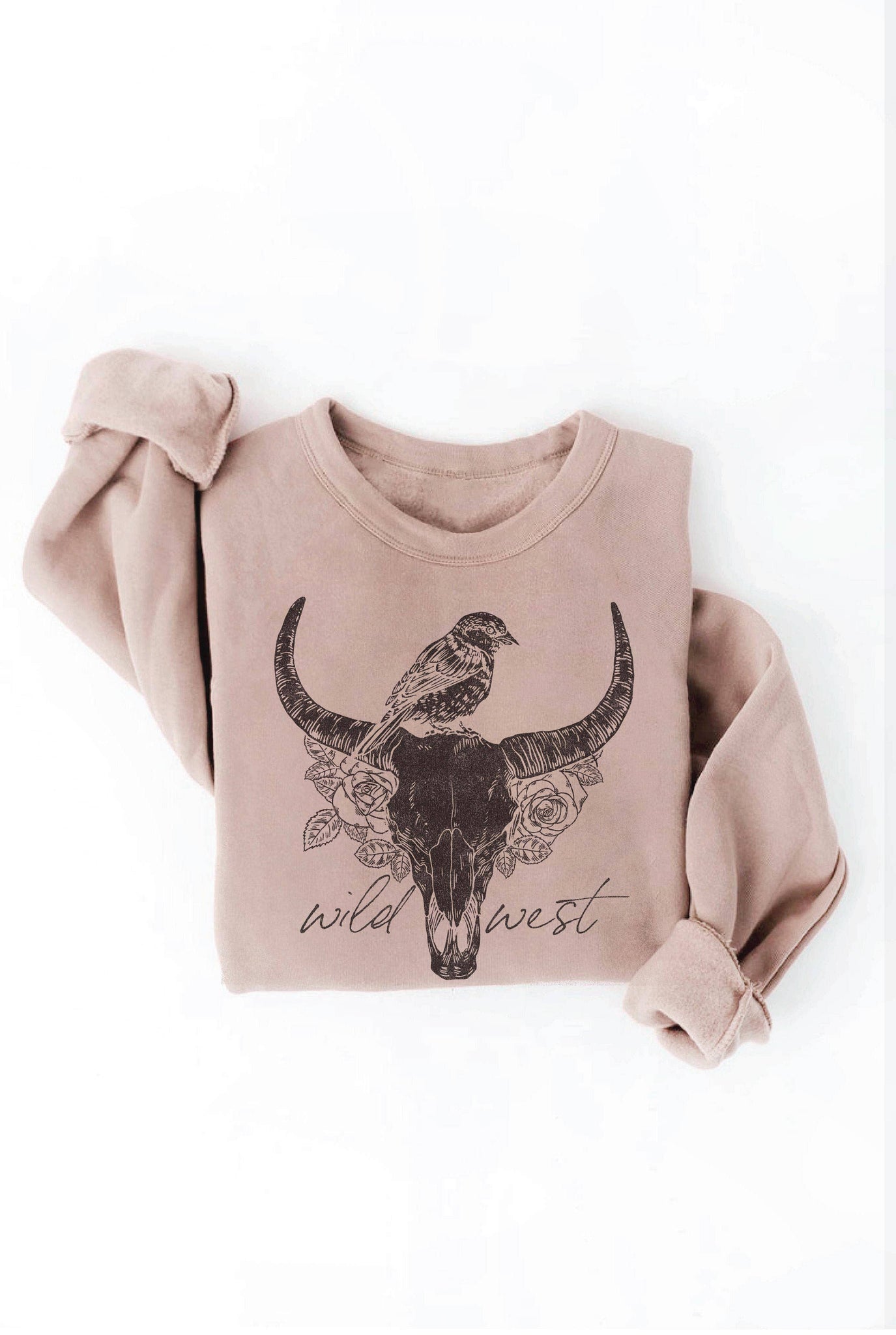 WILD WEST Graphic Sweatshirt: TAN