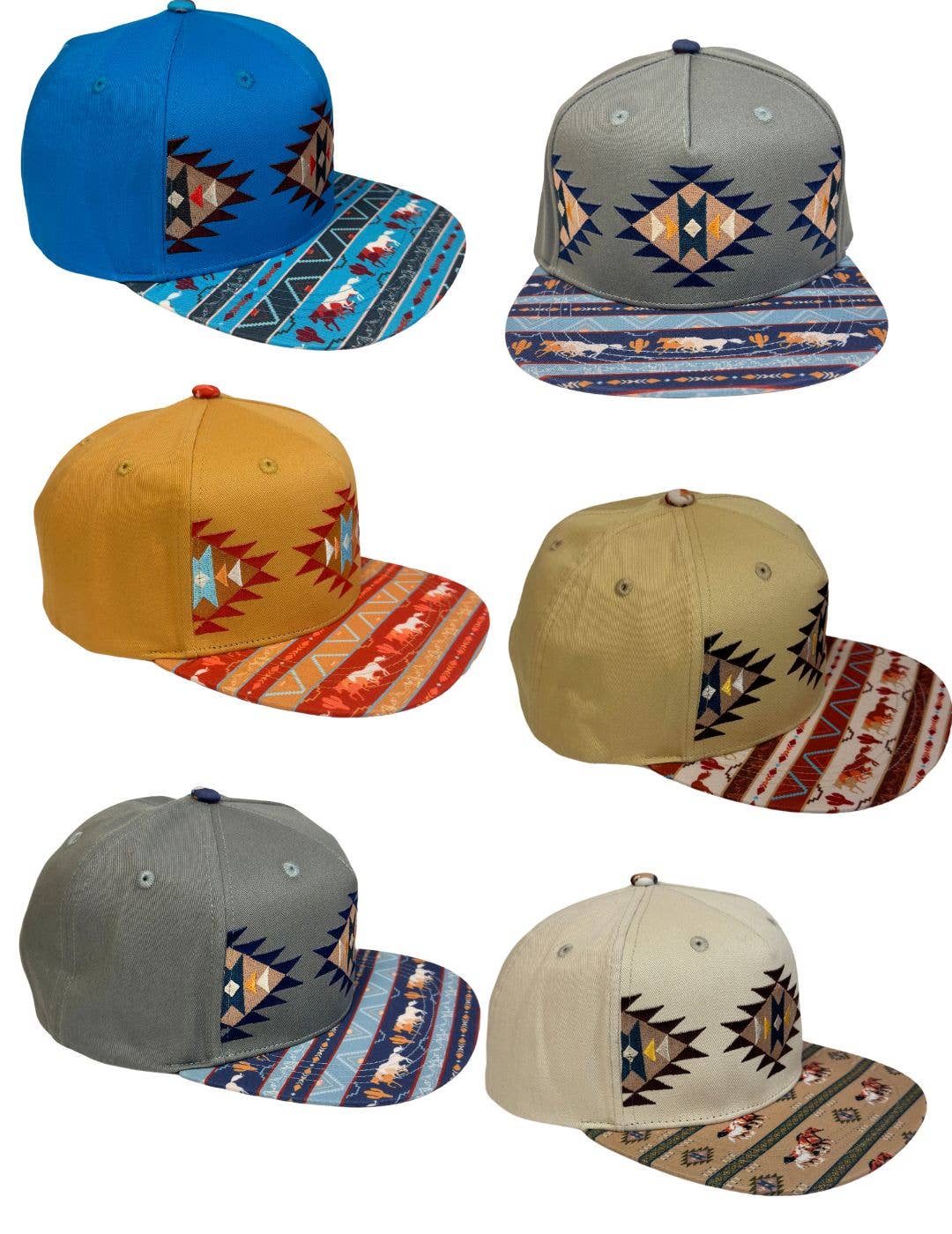 Southwest EmbroideRed "Geo Horse" Snapback Hats