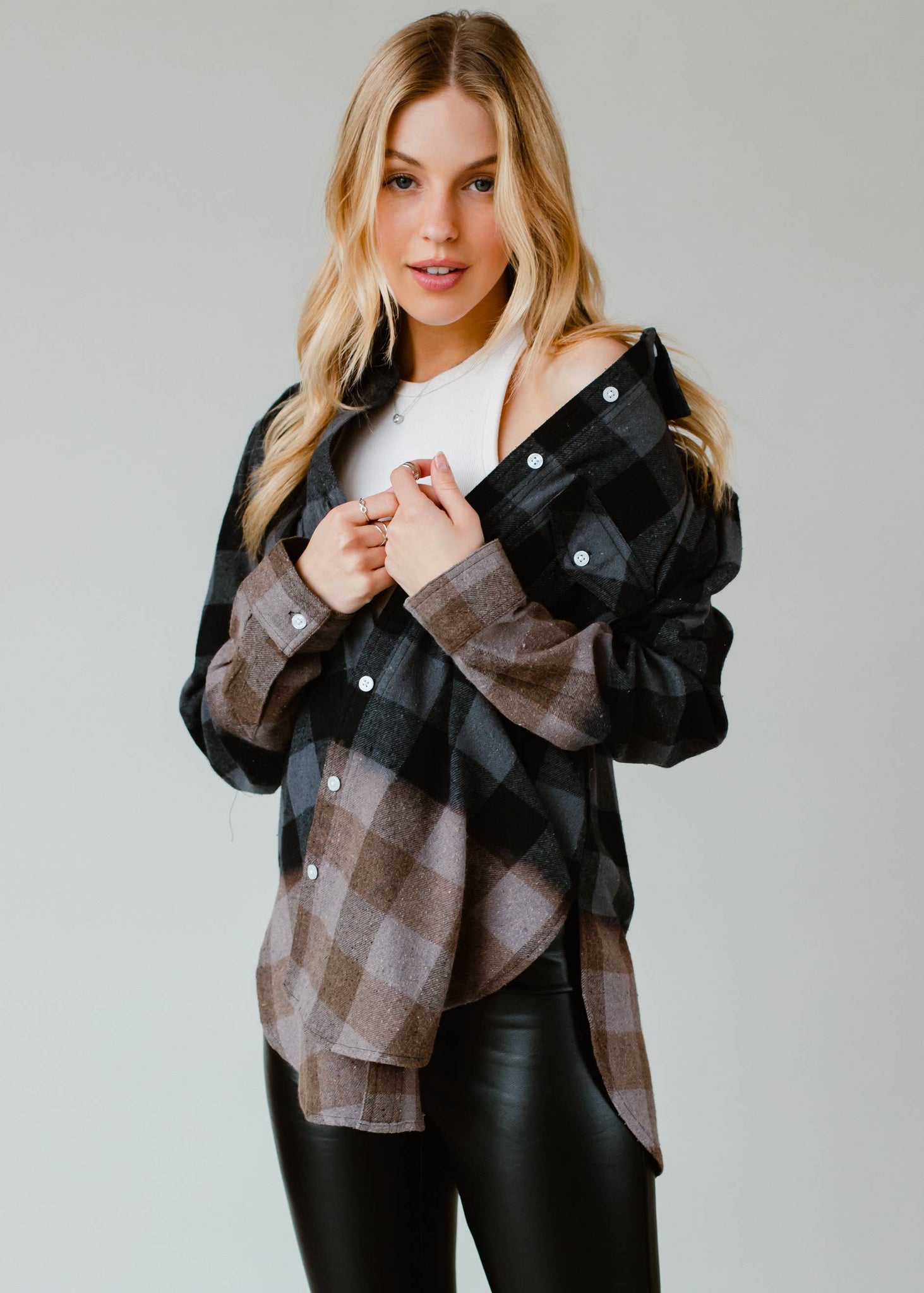 Black & Gray Plaid Flannel