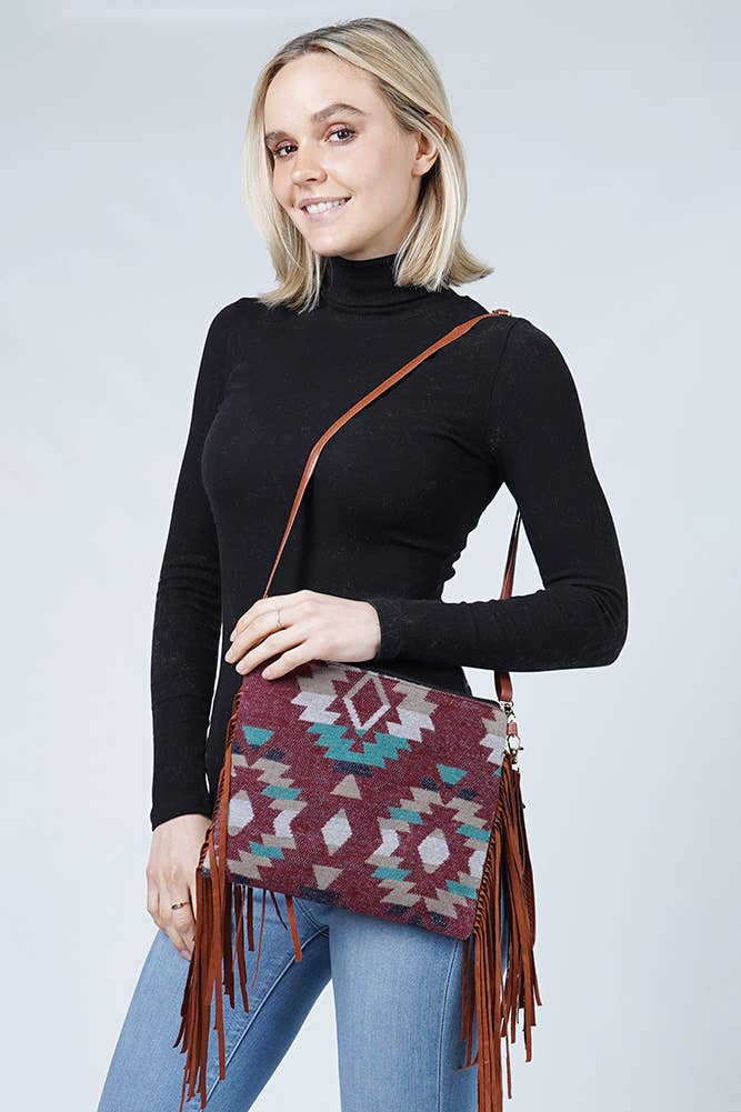 Western Crossbody Bag with Tassel