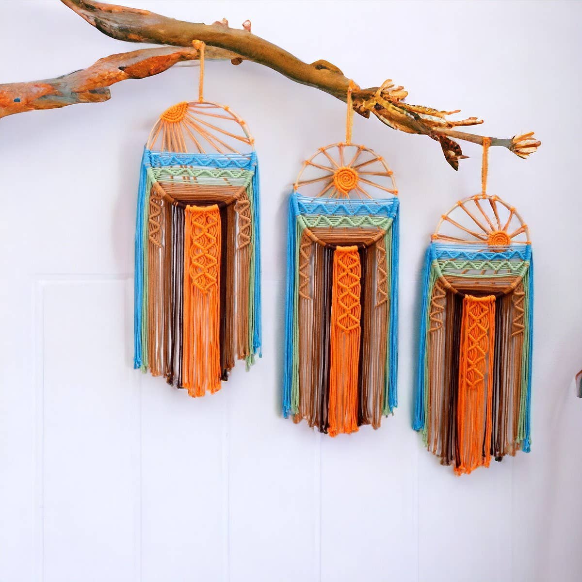 Sunrise and Sunset Macrame Dream Catcher: