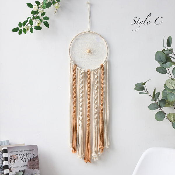 Bohemian Macrame Moon Sun Dreamcatcher: Style C