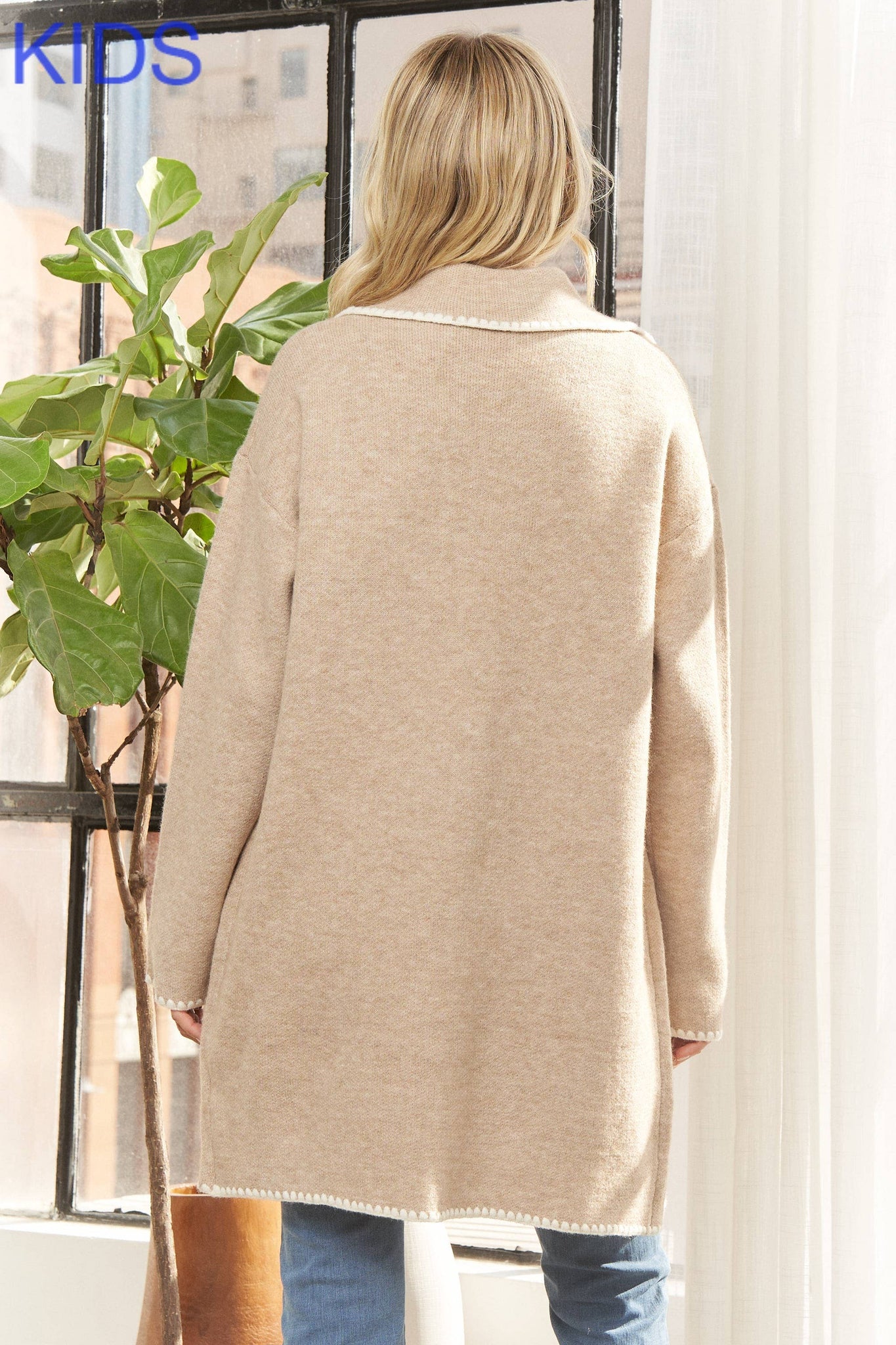 CESW4028-OVERSIZED POCKETS BUTTON DOWN JACKET