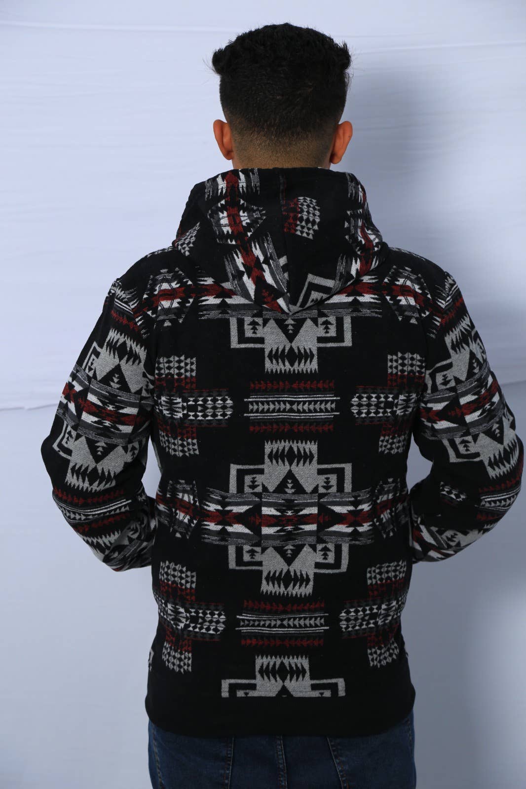 HOD53 - Adult Hoodie Jacket With Southwest quard Designs