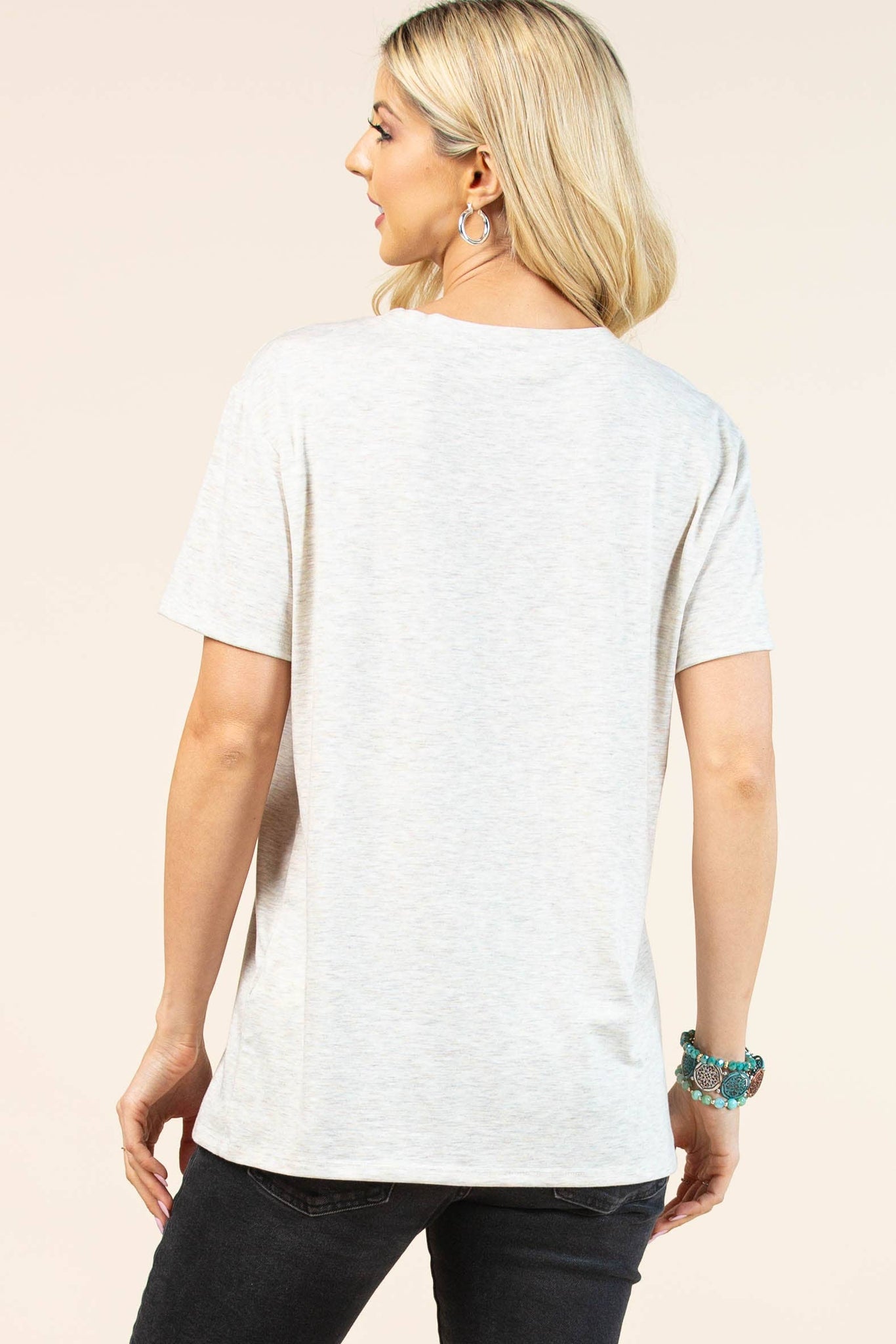 AV1205-PAMELA RIDE'EM COWBOY GRAPHIC T-SHIRT : Oatmeal/Multi / Contemporary