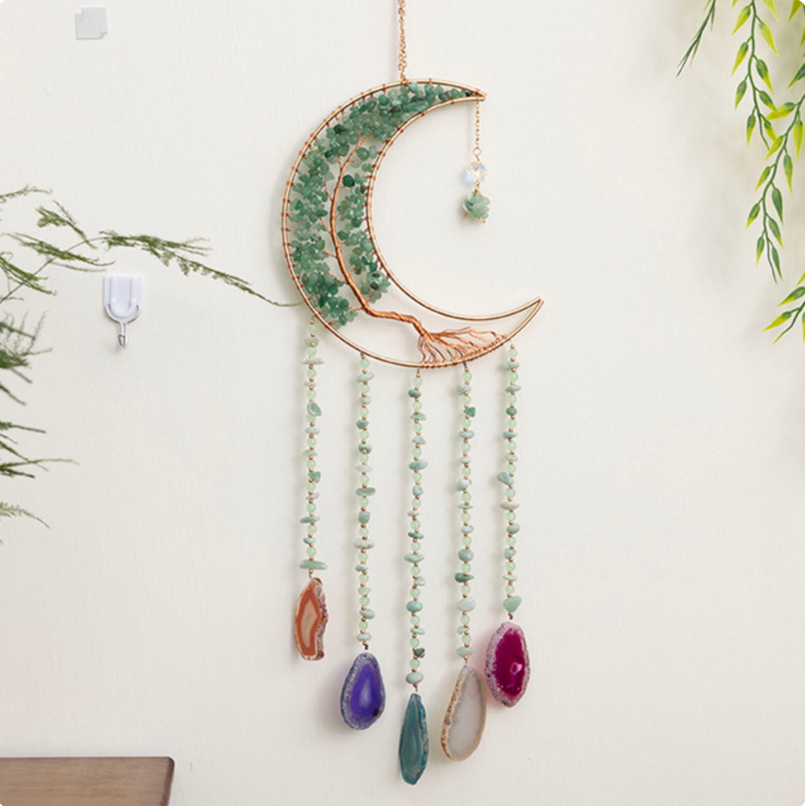 60cm Crystal Tree of Life Moon Dreamcatcher: Blue