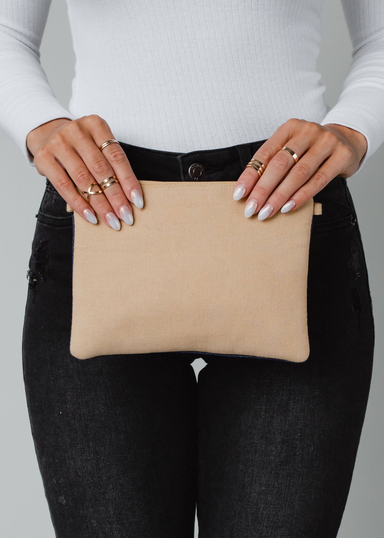Blue, Orange & Cream Aztec Wristlet