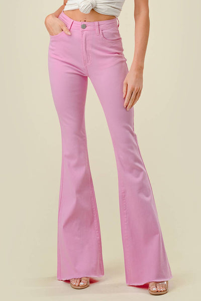 BC-500 HIGH WAISTED SUPER-STRETCH WOMEN'S COLOR FLARE JEANS