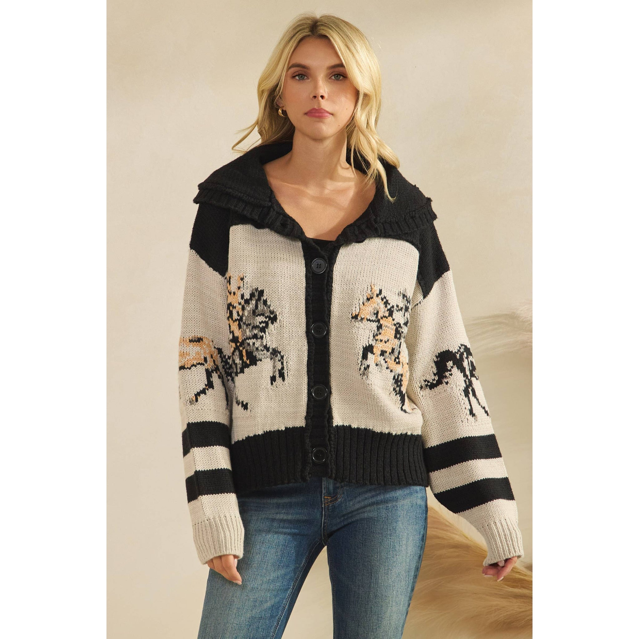 Sweater with Horse Print