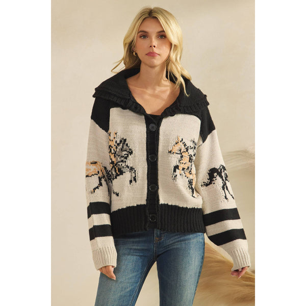 Sweater with Horse Print