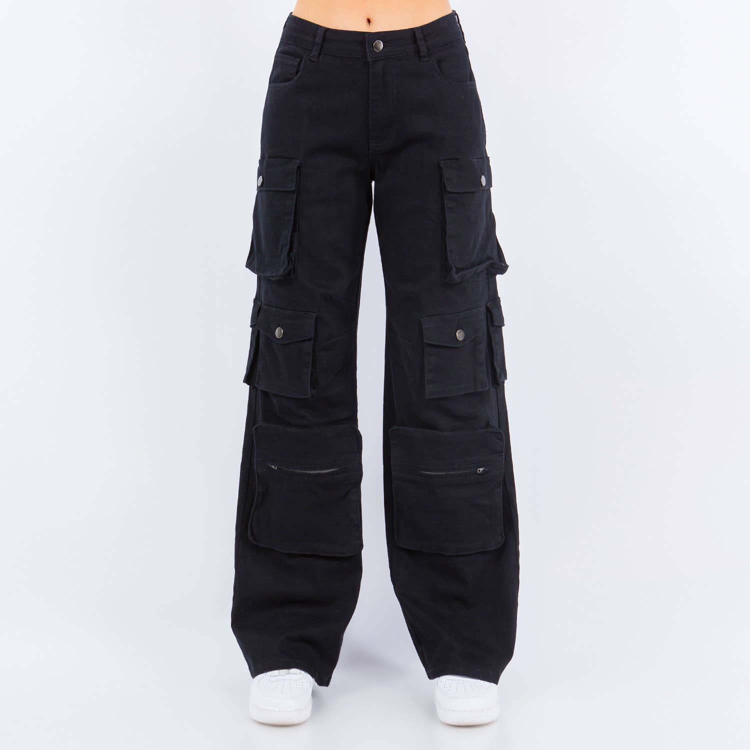 HIGH WAIST WIDE LEG POCKET PANTS