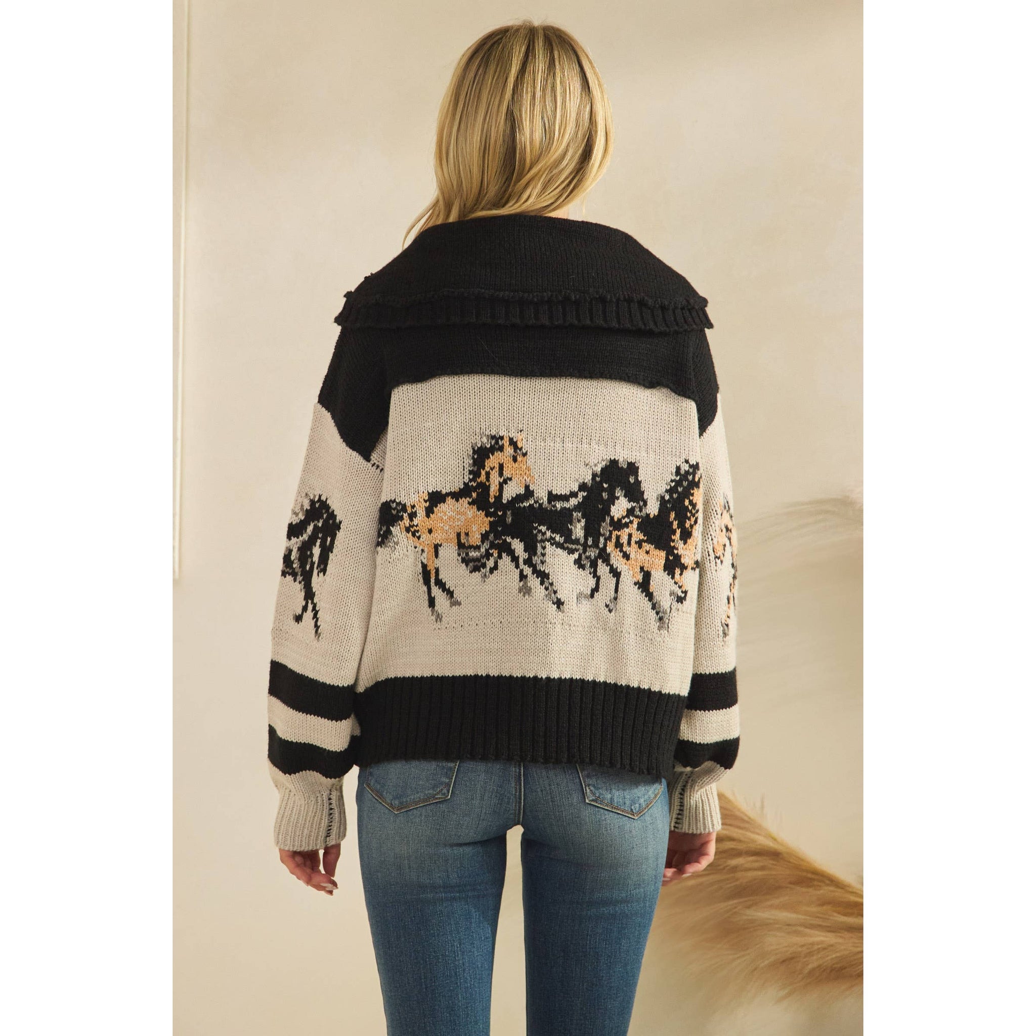 Sweater with Horse Print