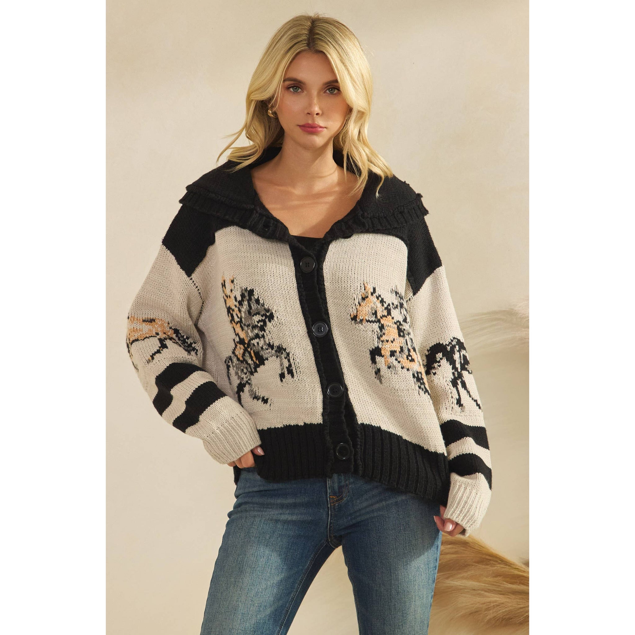 Sweater with Horse Print