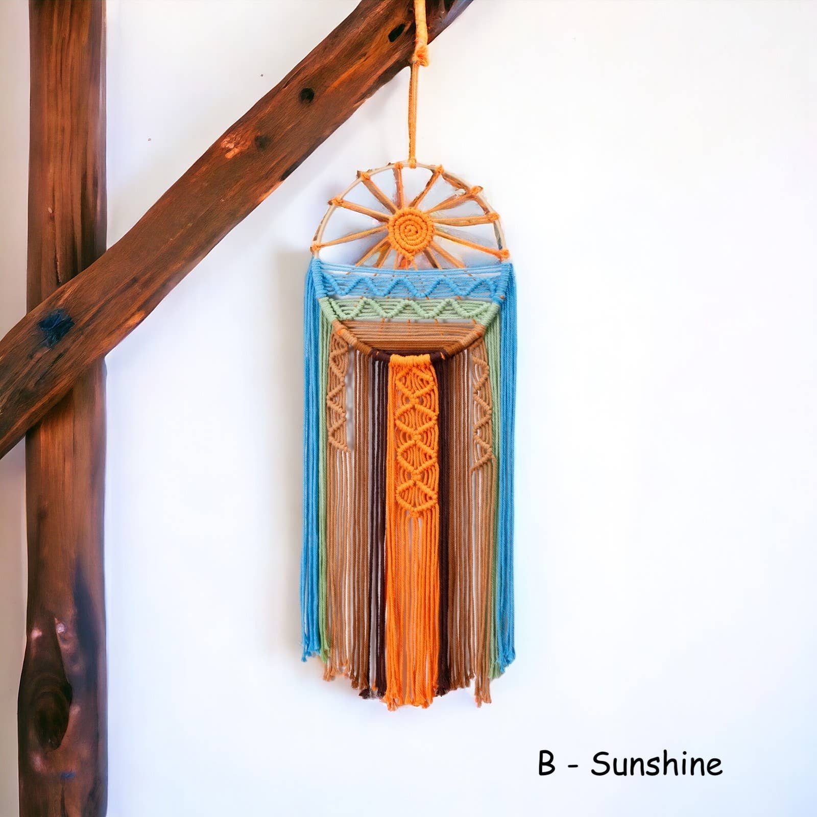Sunrise and Sunset Macrame Dream Catcher: