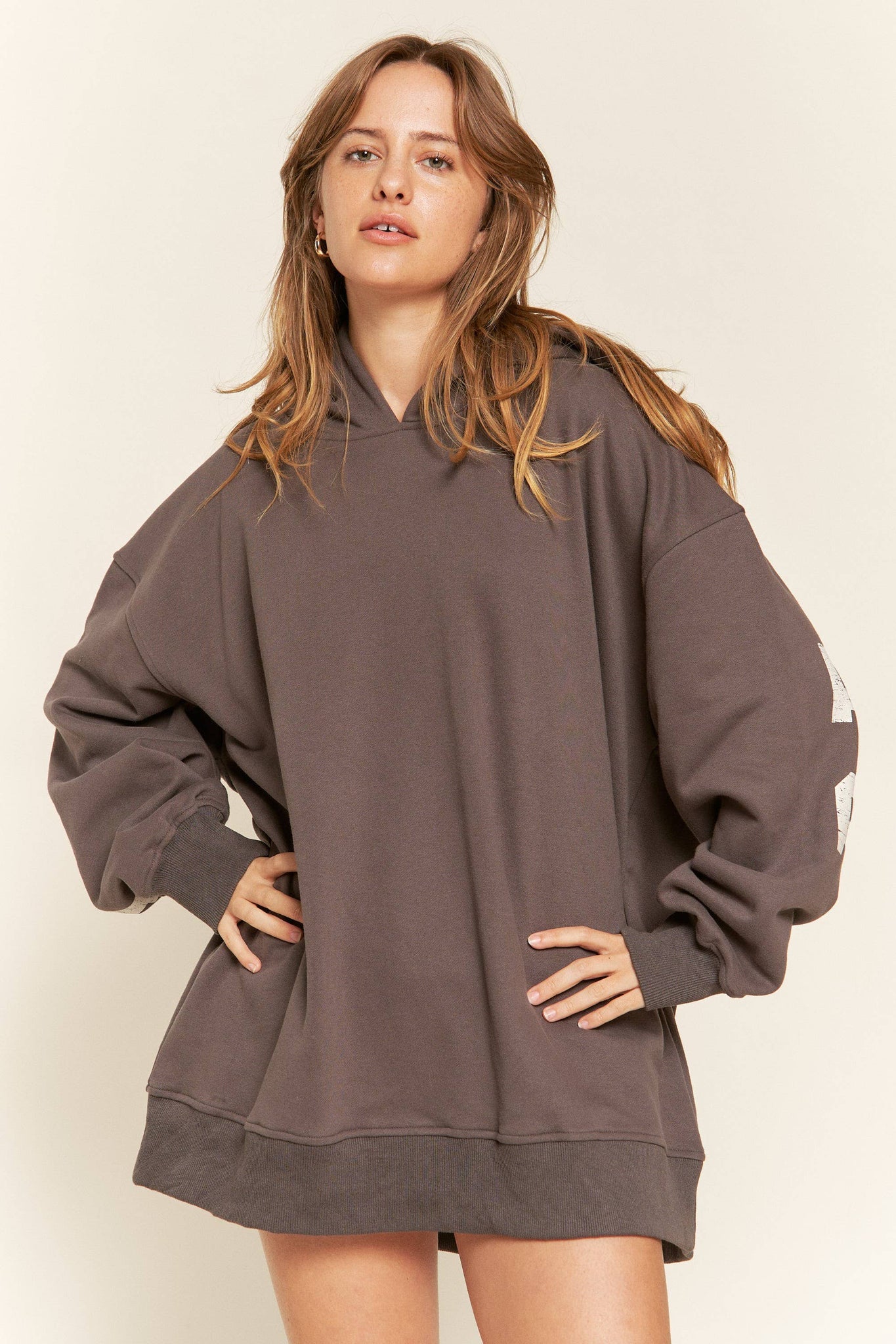 BE YOURSELF HOODIE SWEATER - JJT6145: ASH BLACK