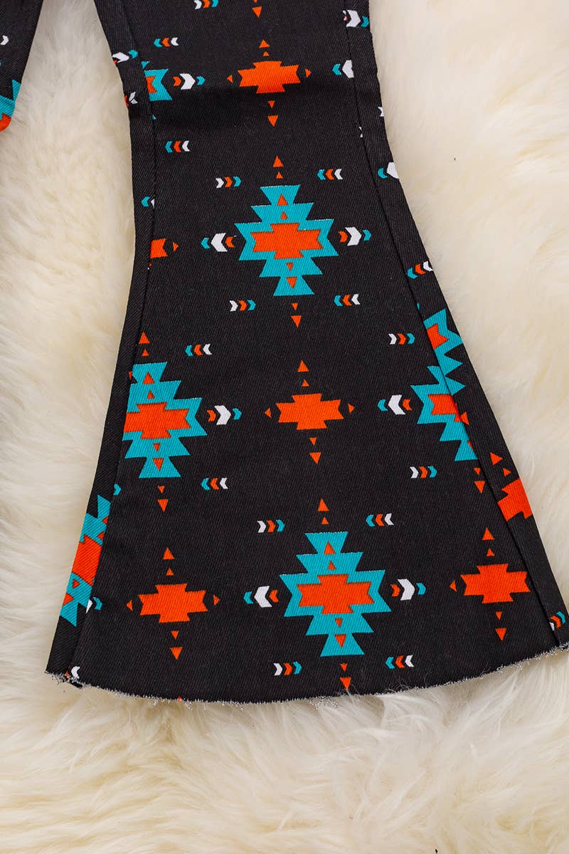 BLACK AZTEC DENIM PANTS. PNG15154001 AMY
