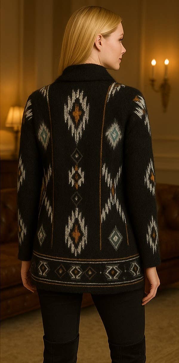 SW-711 Cozy Southwestern Inspired Cardigan