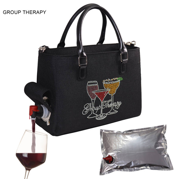 Drink Purse | Wine Purse Tweed Design: Group Therapy