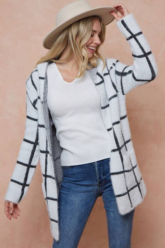 Cream Hacker Hooded Sweater Cardigan